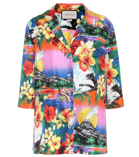 gucci silk shirt dress|Gucci hawaiian shirt.